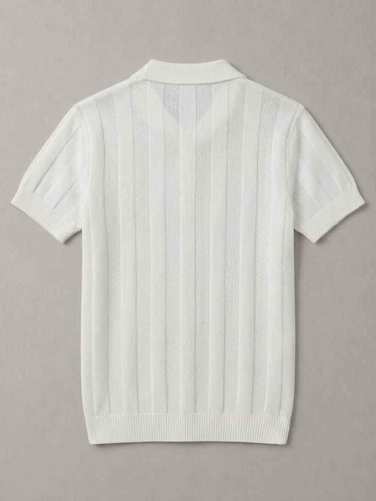 Camisa Polo Masculina De Tricot Texturizada Manga Curta Premium