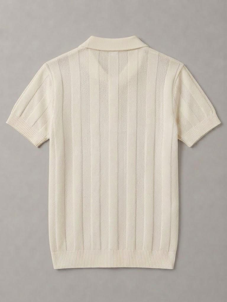 Camisa Polo Masculina De Tricot Texturizada Manga Curta Premium