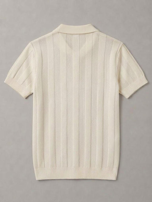 Camisa Polo Masculina De Tricot Texturizada Manga Curta Premium