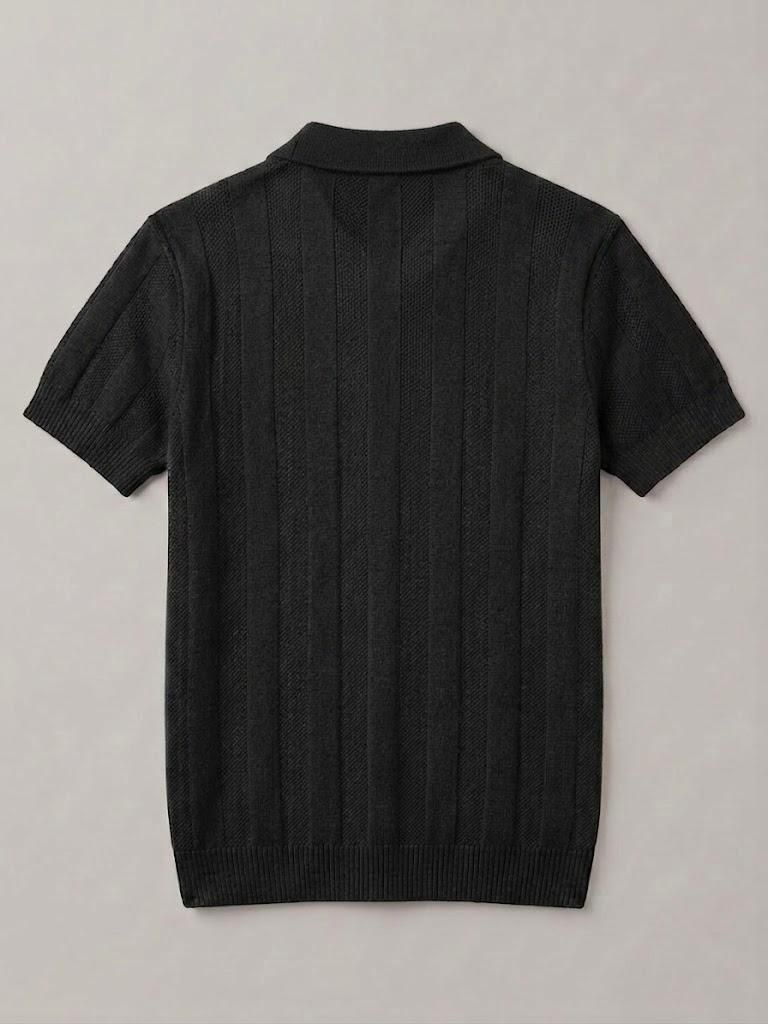 Camisa Polo Masculina De Tricot Texturizada Manga Curta Premium