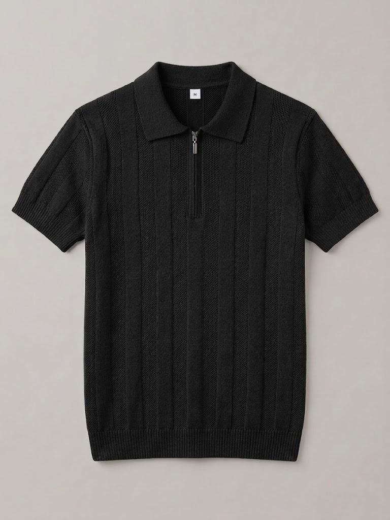 Camisa Polo Masculina De Tricot Texturizada Manga Curta Premium
