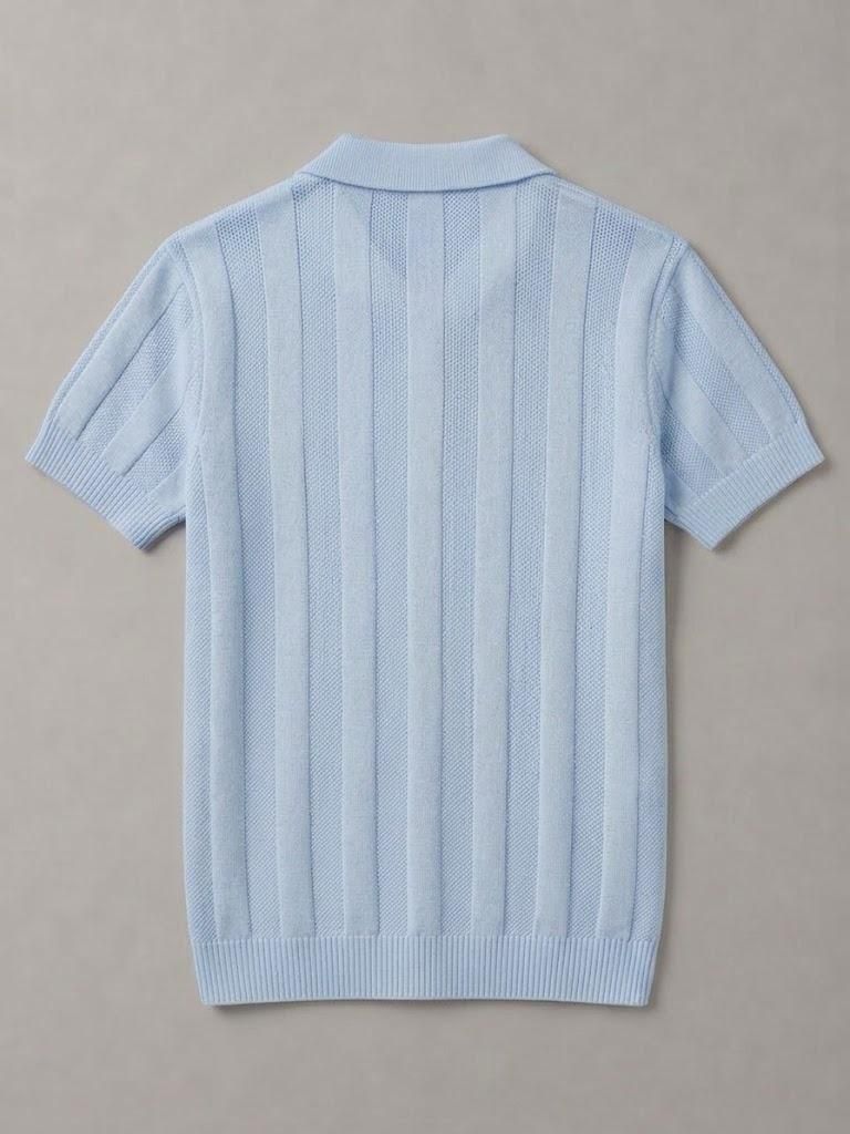 Camisa Polo Masculina De Tricot Texturizada Manga Curta Premium