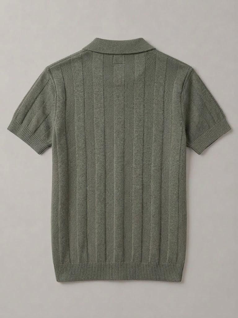 Camisa Polo Masculina De Tricot Texturizada Manga Curta Premium