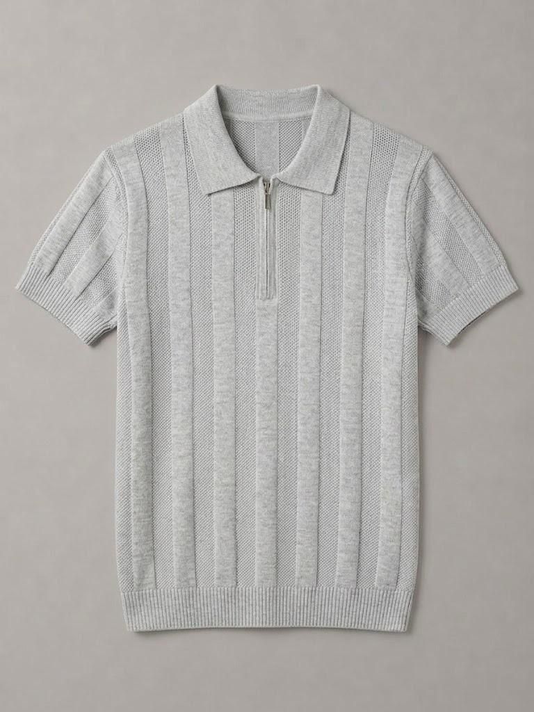 Camisa Polo Masculina De Tricot Texturizada Manga Curta Premium