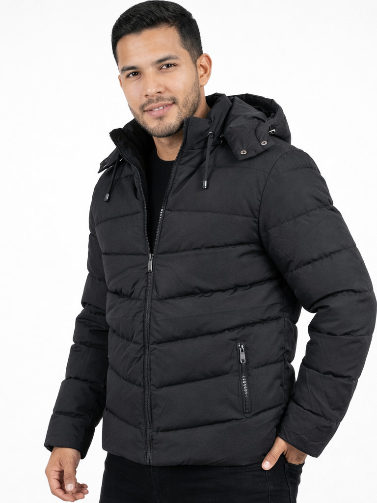 Jaqueta Puffer Bobojaco Impermeável Blusa Masculina Inverno com Capuz