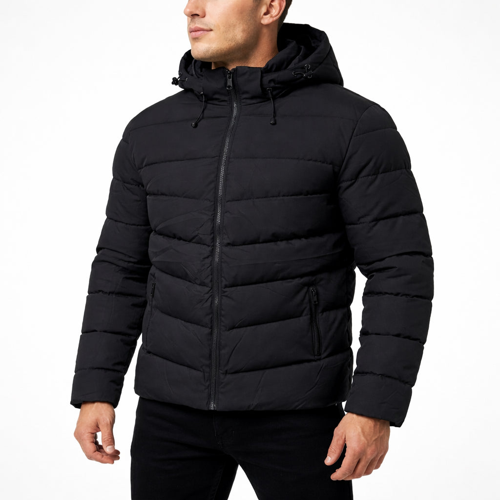 Jaqueta Puffer Bobojaco Impermeável Blusa Masculina Inverno com Capuz