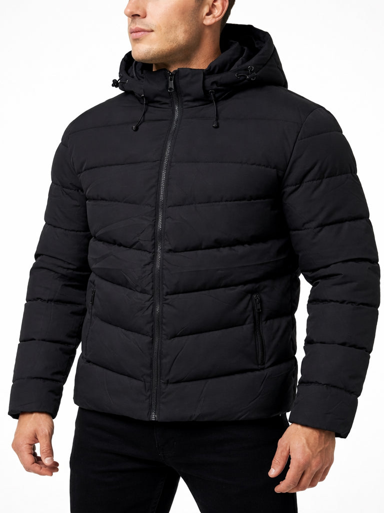 Jaqueta Puffer Bobojaco Impermeável Blusa Masculina Inverno com Capuz
